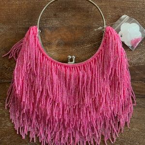 Pink beaded handbag